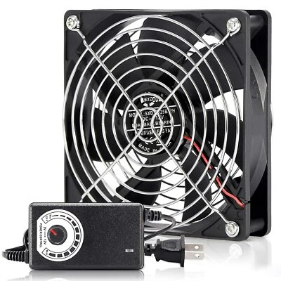 120mm 115V 120V AC Powered Fan with Speed Controller DC 3V to 12V Cooling Fan - Image 1 of 4