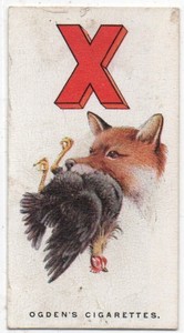 OGDENS CIGARETTE CARD POULTRY ALPHABET 1924 No.24 F IS FOR FOX