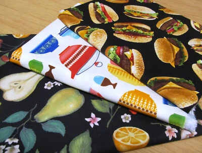 RESTE Obst Tassen Hamburger Schüssel   Patchworkstoffe 135x110 cm   Baumwolle - Bild 1 von 4