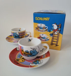 Schlumpf Espressotassen-Set (2 Stück) Harmonie+Fauli Schlumpf NEU OVP - Bild 1 von 13