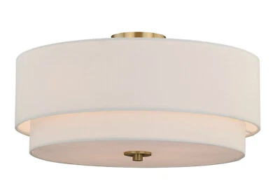 Vaxcel C0112 Burnaby 4-Light Semi Flush Mount Ceiling Light, Matte Brass - Image 1 of 4