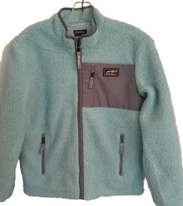 EDDIE BAUER Chilali Plush Sherpa Fleece Aqua Blue Jacket NEW Kids Size L (14) - Picture 1 of 9