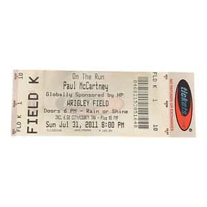 PAUL MCCARTNEY 2011 WRIGLEY FIELD CHICAGO CONCERT TICKET - ON THE RUN TOUR -RARE - Picture 1 of 2