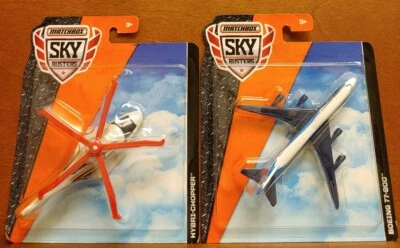 NEW LOT of 2 2016 MATCHBOX SKY BUSTERS HYBRI-CHOPPER DVR16 & BOEING 77-800 VHTF - Image 1 of 4