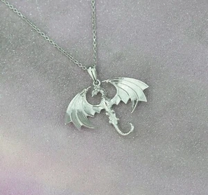 Lucky Dragon Solid 925 Sterling Silver Pendant Necklace - Picture 1 of 1