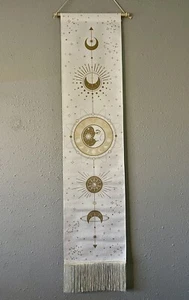 Moon and stars tapestry Gold & Beige, 4’1/2”L x 1’ W - Picture 1 of 4