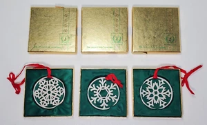 Lenox China Snowflake Ornament Lot Snow Star / Silver Frost / Ice Flower Vintage - Picture 1 of 6