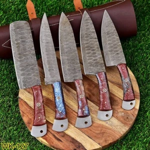 Messerset scharf Damaststahl Profi Koch Besteck Steak Küchenmesser - Bild 1 von 4