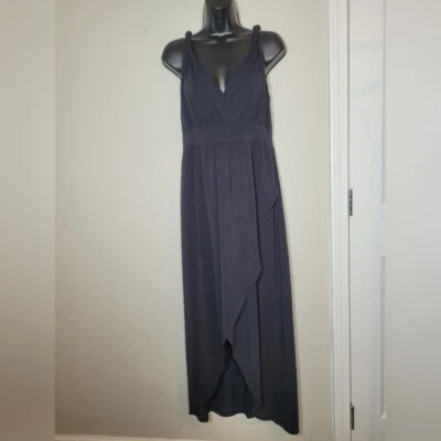 Garnet Hill Black Jersey Knit Maxi Dress sz 8 - Image 1 of 4