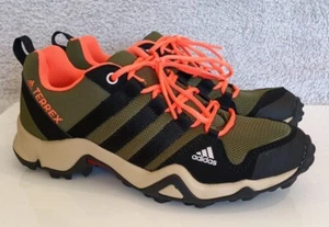 ADIDAS TERREX AX2R K Green Black Orange Hiking Running Outdoor UK Size 3.5 - Picture 1 of 17