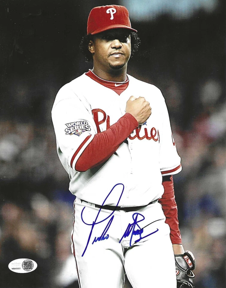Foto autografada 8x10 assinada por PEDRO MARTINEZ Philadelphia Phillies JSA Witness - Imagem 1 de 1