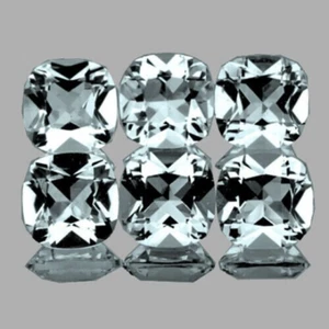 Natural Sky Blue Aquamarine Cushion 4.00 mm 6 pieces, Flawless-VVS Clarity - Picture 1 of 2