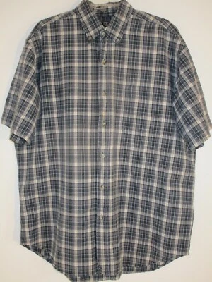 Maurices Men's Short Sleeve Button Down Blue Plaid Cotton Shirt Size L - Image 1 of 4