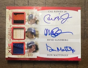 2022 Leaf Don Mattingly Cal Ripken Jr Robin Yount Wade Boggs Jersey Patch Auto/3