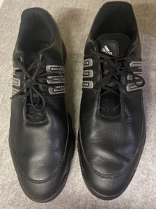 Adidas Traxion Cleats EVG791003 Golf Shoes Black Silver Men Size 11 1/2 EUC - Picture 1 of 10