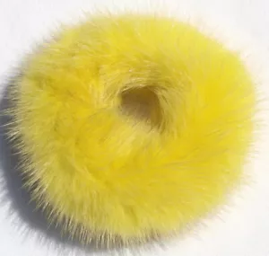 Fur Hair Bands Mink Bracelet Scrunchie Accessories Plait Hairstyle Elite Yellow - Picture 1 of 4