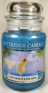 Kittredge Candle COCONUT COLADA Large Jar 23 Oz Blue Housewarmer New Wax - Picture 1 of 4