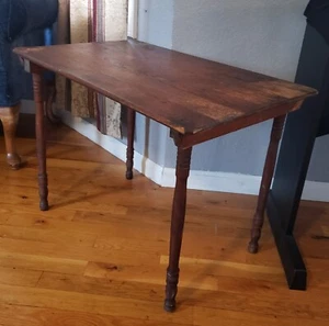 Small Antique Primitive Wood Wooden Folding Collapsible Table 1800's 19th... - Picture 1 of 7