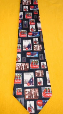 COCA COLA BLACK/RED/WHITE BOTTLE MOTIF ALL POLYESTER TIE - TIES - DESIGNER TIES. - Image 1 of 4