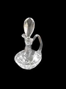 Vintage Bleikristall Glas Cruet facettierter Stopfen 6" - Bild 1 von 12