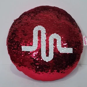 Iscream Flip Reversible Sequin Plush Round Pillow 2017 Pink Silver Red 12" - Picture 1 of 6