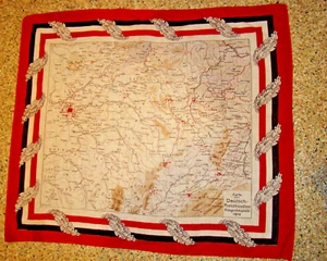 Paño "Mapa del escenario de guerra franco-alemano 1914" - Imagen 1 de 5