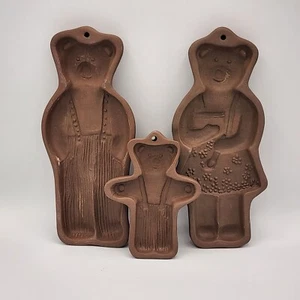 Vintage Hartstone Steinzeug Keksformen Papa Bär Mama Bär Baby Bär Menge 3 - Bild 1 von 8