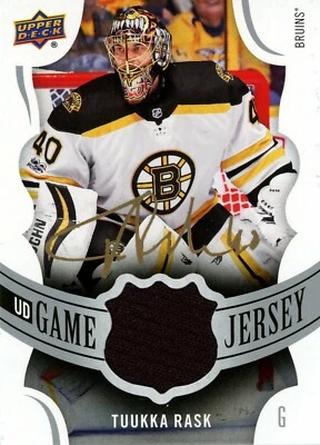 Tuukka Rask Boston Bruins Signed Autographed 2018-19 UD Game Jersey Card GJ-TR - Image 1 of 2