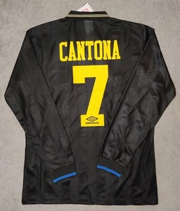 Manchester United 1993/95 Cantona #7 Soccer Jersey Long Sleeve Shirt Slim L - Picture 1 of 9