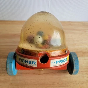 Vintage Fisher Price Corn Popper Push Toy 1960’s, Wood Base, No Handle - Picture 1 of 13