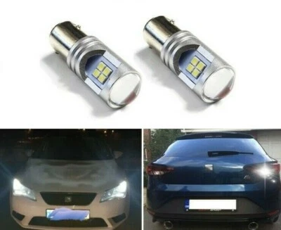 2 BOMBILLAS P21W LED CAN BUS 1156, BA15S COLOR BLANCO, DRL.SEAT LEÓN,IBIZA.. - Imagen 1 de 4