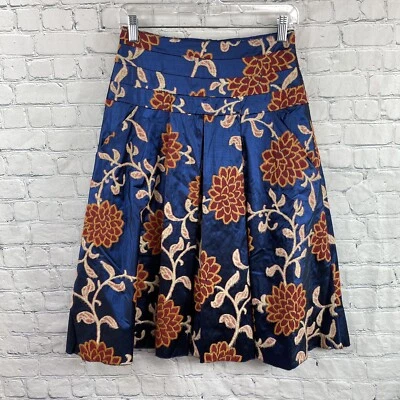 Falda plisada floral texturizada azul marino ROBERT RODRIGUEZ - TALLA 4 Foto 1 de 4