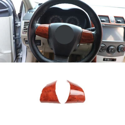 Cubierta del marco del volante delantero de madera marrón ABS para Toyota Corolla 2011-2013 Foto 1 de 4