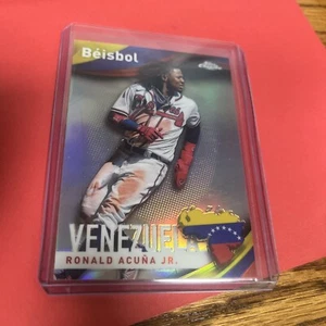 Ronald Acuna Jr. Insert. 2021 Topps Chrome - Beisbol #B-1 Atlanta Braves - Picture 1 of 2