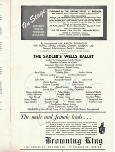 Dame Margot Fonteyn autographed Sadler's Wells Ballet program 1955 Boston - Picture 1 of 2