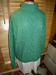 F&F - BRIGHT GREEN ROLL NECK JUMPER WITH FAUX SHIRT - SIZE 20 - Picture 1 of 15