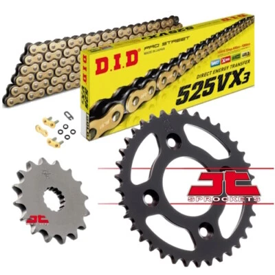 Fits: Suzuki GSF650 Bandit 07-15 DID Gold X-Ring Heavy Duty Chain Sprocket Set - Image 1 of 4