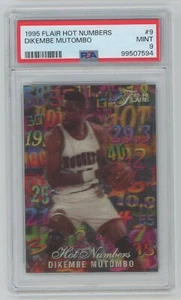 Dikembe Mutombo 1995-96 Flair Hot Numbers #9 Denver Nuggets PSA 9 - Picture 1 of 2