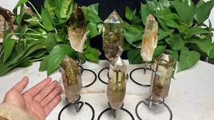 6pcs just the stone 4.4''-5.5'' natural citrine crystal point in metal stand - Picture 1 of 6