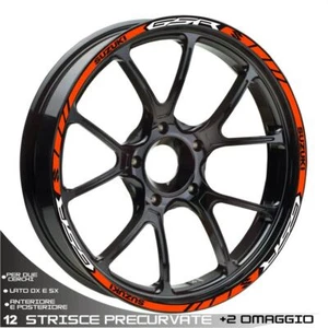 PROFILE AUFKLEBER SPORT FELGE RAD FÜR SUZUKI GSR 600 750 WEISS ORANGE - Bild 1 von 1