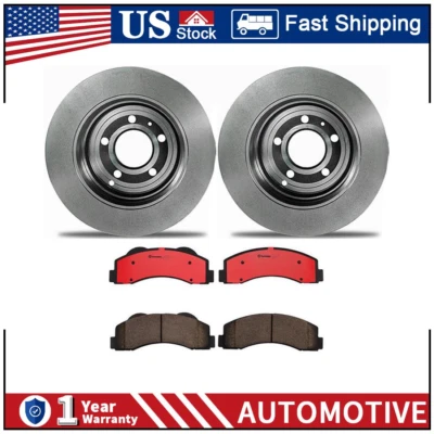 Kit de rotores de freno delanteros y pastillas de freno de cerámica para Ford Expedition PZ 2010-2016 Foto 1 de 2