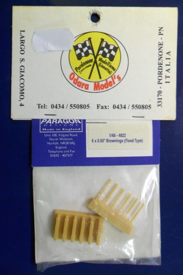 PARAGON 1:48 KIT IN RESINA 6 x 0.50" BROWNINGS TIPOLOGIA FISSA FIXED  ART 4822 - Immagine 1 di 1