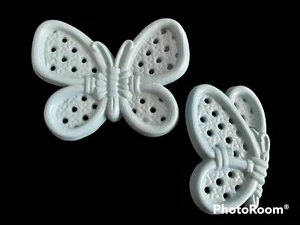 Juego de 2 mariposas de burwood vintage gris 1982 aspecto de ratán decoración de pared colgante - Imagen 1 de 8