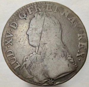 France 1738 M Large Toulouse Mint Large Silver Crown Thaler Sized Coin 8S - Picture 1 of 2