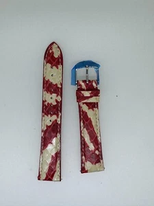 michele red yellow design snakeskin watch band strap 18MM x 16MM - Picture 1 of 2