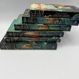 Percy Jackson Olympians Complete Series 1-5 Plus Greek Gods Paperback Set - Imagen 1 de 11
