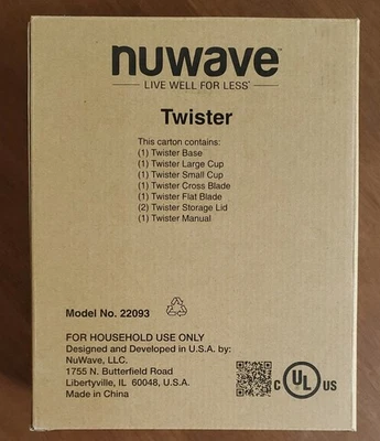 NUEVA Licuadora Personal Multiusos Nuwave 22093 TWISTER Tapas Pequeñas Grandes Nueva en Caja Foto 1 de 4