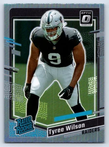 2023 Donruss Rated Rookie Tyree Wilson #363 Optic Preview Holo Prizm Raiders - Bild 1 von 2