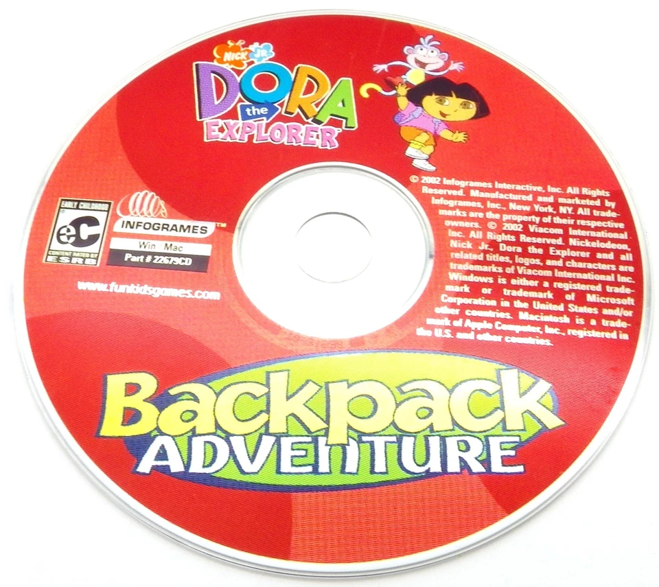 Nick Jr 2002 Dora The Explorer Backpack Adventure PC CD-ROM Computer Disc Only - Image 1 of 4
