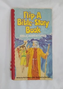 Vintage Kinder Flip A Bibel Geschichtenbuch Abenteuer Lehre Aktiv Brett Buch - Bild 1 von 14